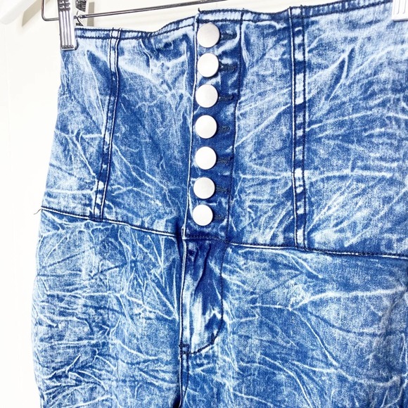 CRAVE FAME Acid High Waisted Retro Button Jeans - Picture 5 of 5